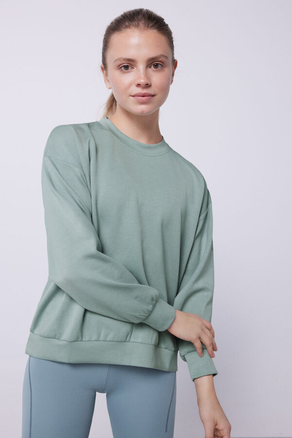 Dash and Stars Sudadera gris modal verde