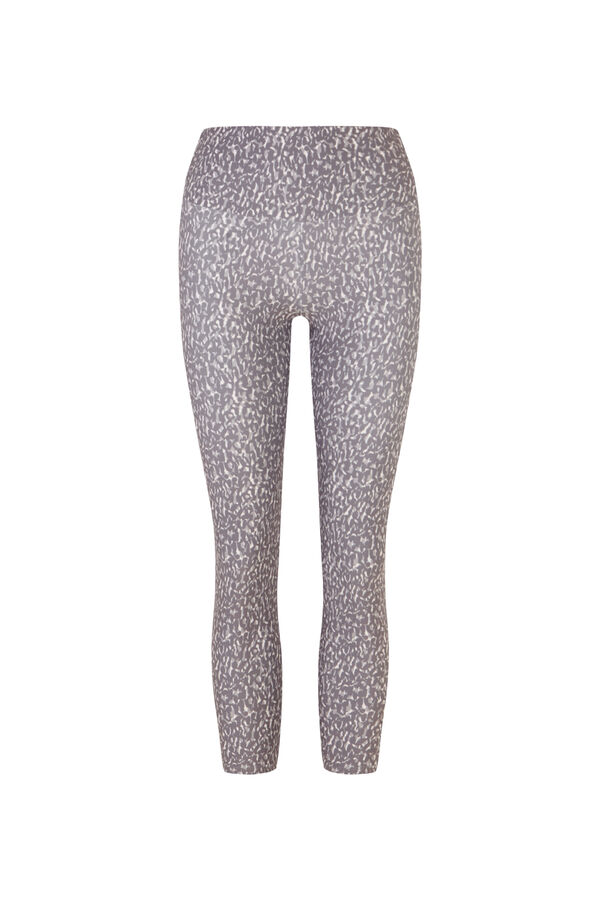 Dash and Stars Leggings crop 4D STRETCH estampado animal gris nude