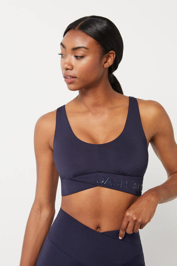 Dash and Stars Sujetador deportivo cruzado 4D Stretch azul