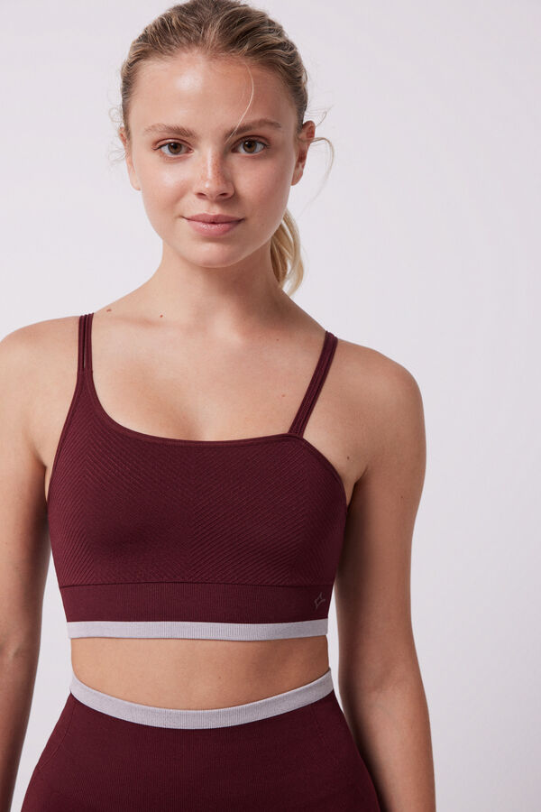 Dash and Stars Sujetador deportivo granate Seamless Comfort púrpura