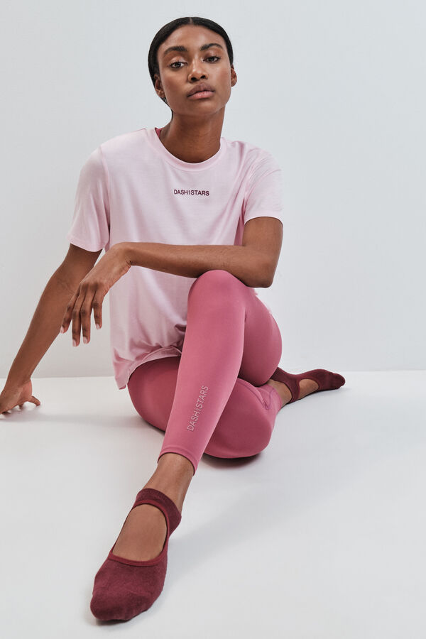 Dash and Stars Playera manga corta de modal rosa rosa