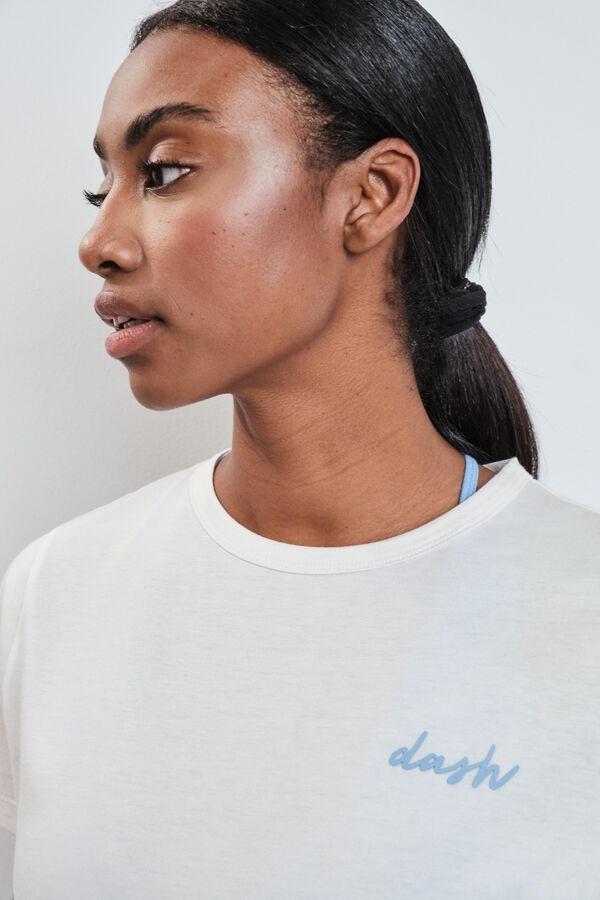 Dash and Stars Playera manga corta extra suave blanca blanco