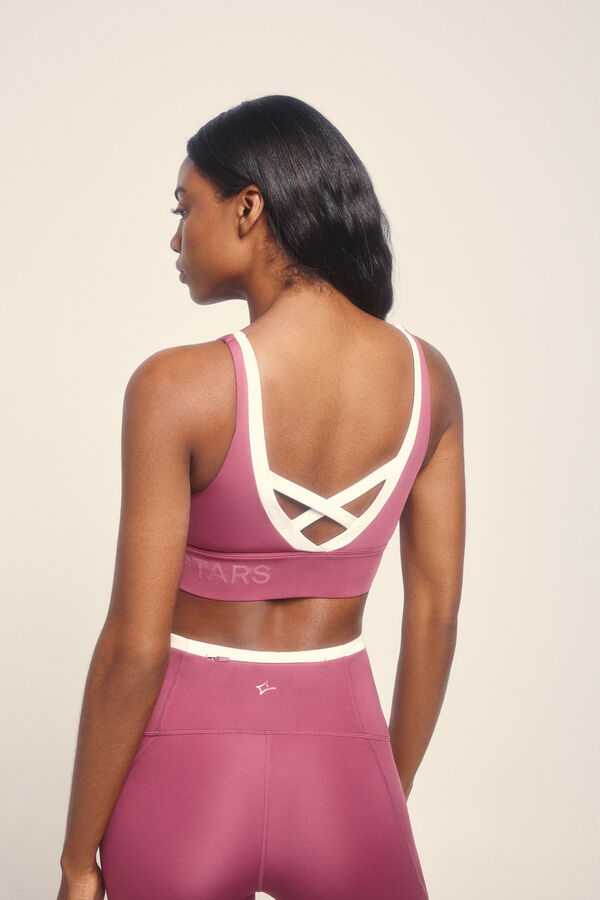 Dash and Stars Sujetador deportivo 4D Stretch rosa rosa