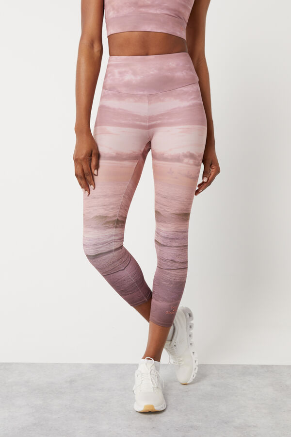 Dash and Stars Leggings crop sunset 4D Stretch marrón