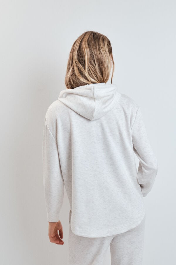 Dash and Stars Chamarra con capucha de viscosa suave gris gris