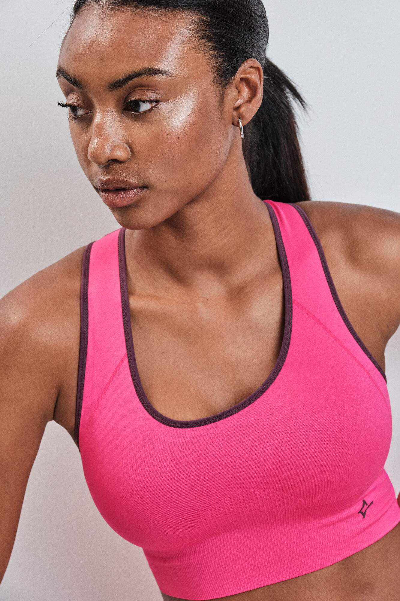 Dash and Stars Brasier deportivo 4D Stretch reversible rosa