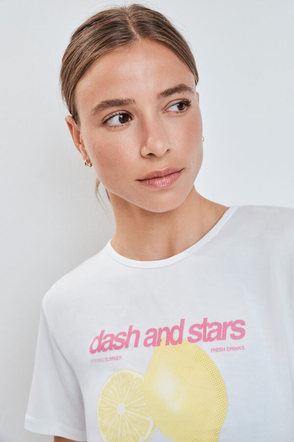 Dash and Stars Playera con abertura en la espalda blanca blanco