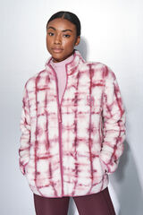 Dash and Stars Sudadera polar rosa con cierre.  rosa