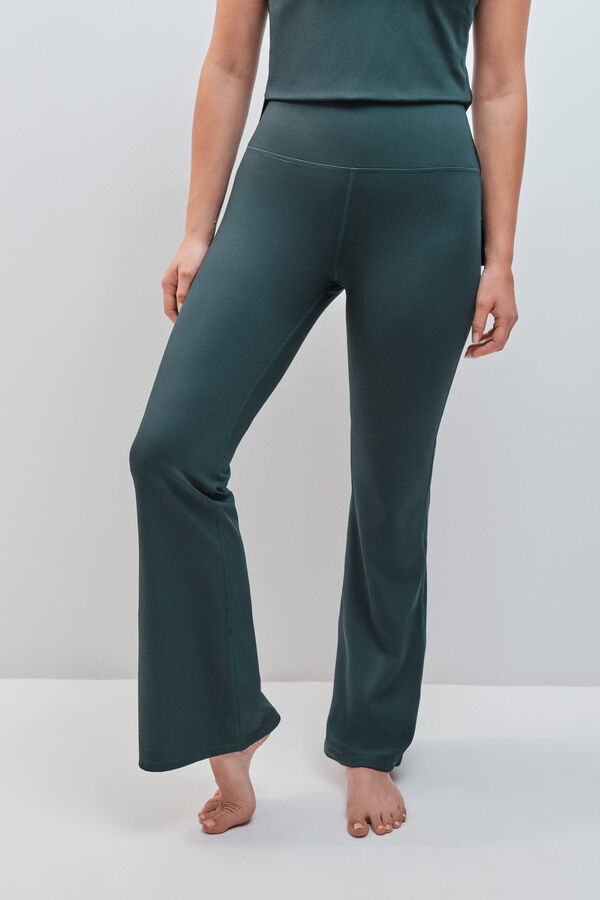 Dash and Stars Leggings flare de canal&eacute; t&eacute;cnico verde verde