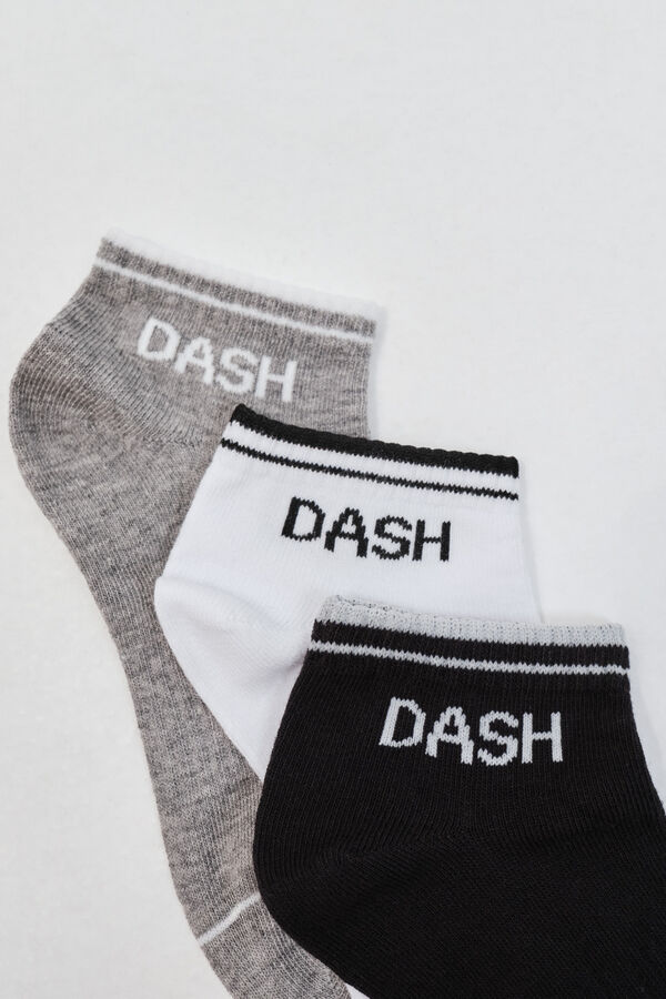 Dash and Stars Pack 3 calcetines cortos de algod&oacute;n blanco