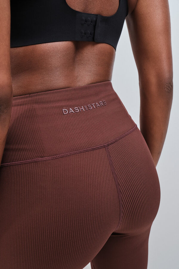 Dash and Stars Leggings flare de canal&eacute; t&eacute;cnico granate burdeos
