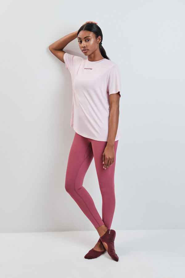 Dash and Stars Playera manga corta de modal rosa rosa