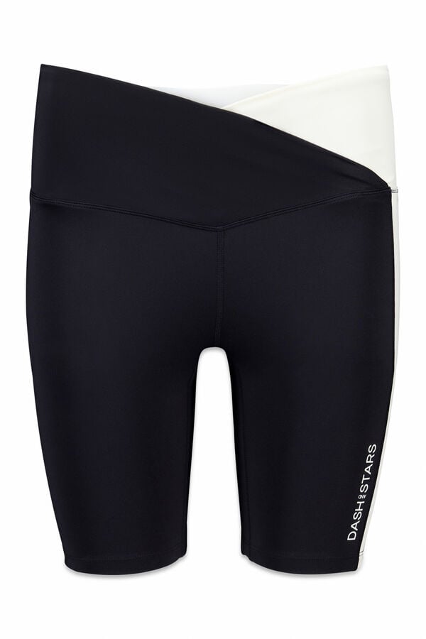 Dash and Stars Pantalón legging de ciclismo 4D STRETCH en blanco y negro negro