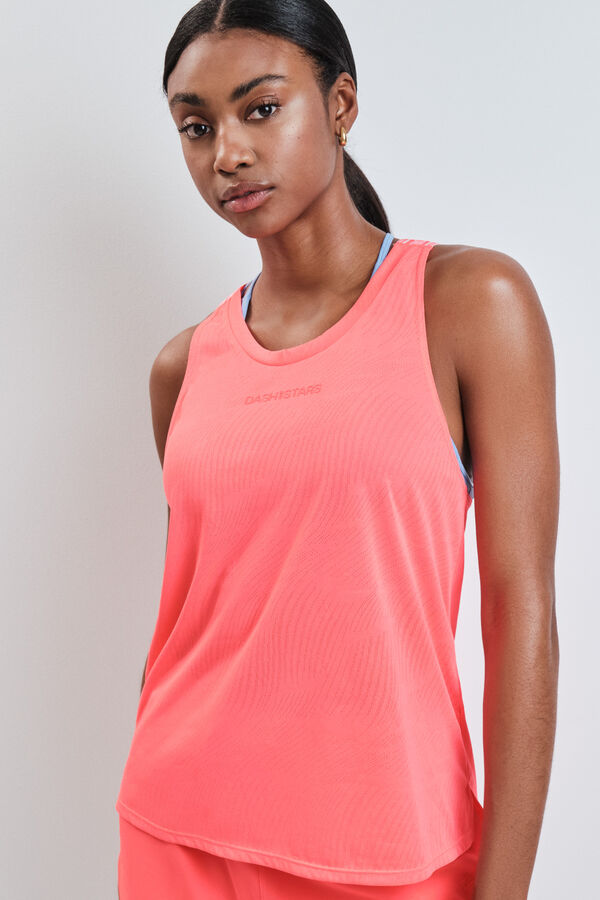 Dash and Stars Playera sin mangas cuello halter roja rojo