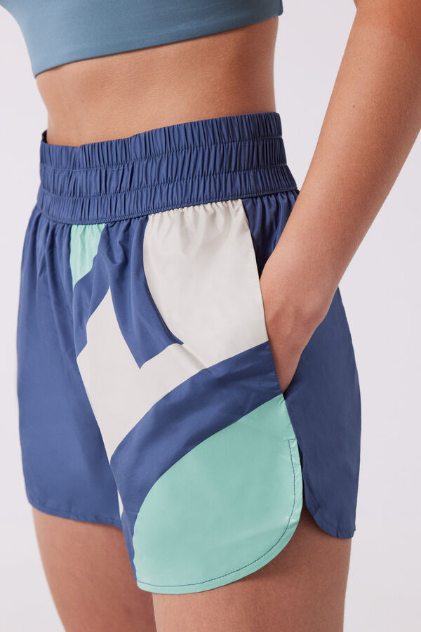 Dash and Stars Short técnico retro azul azul