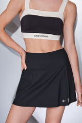 Dash and Stars Falda de microfibra negra con forro de malla negro