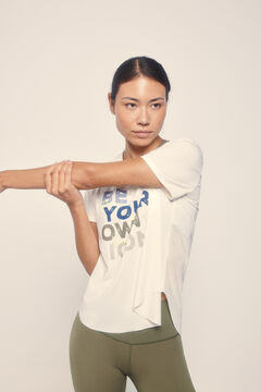 Dash and Stars Camiseta manga corta espalda mesh beige