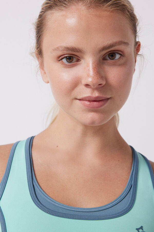 Dash and Stars Camiseta tirantes microfibra turquesa verde