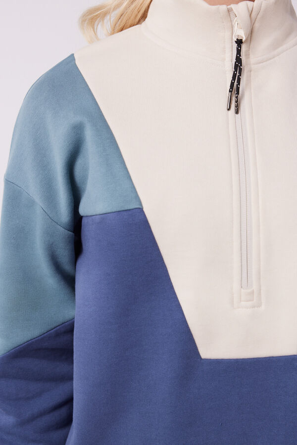 Dash and Stars Sudadera cremallera algodón tricolor azul