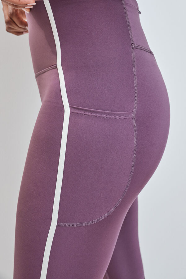 Dash and Stars Leggings largos 4D STRETCH granate morado/lila