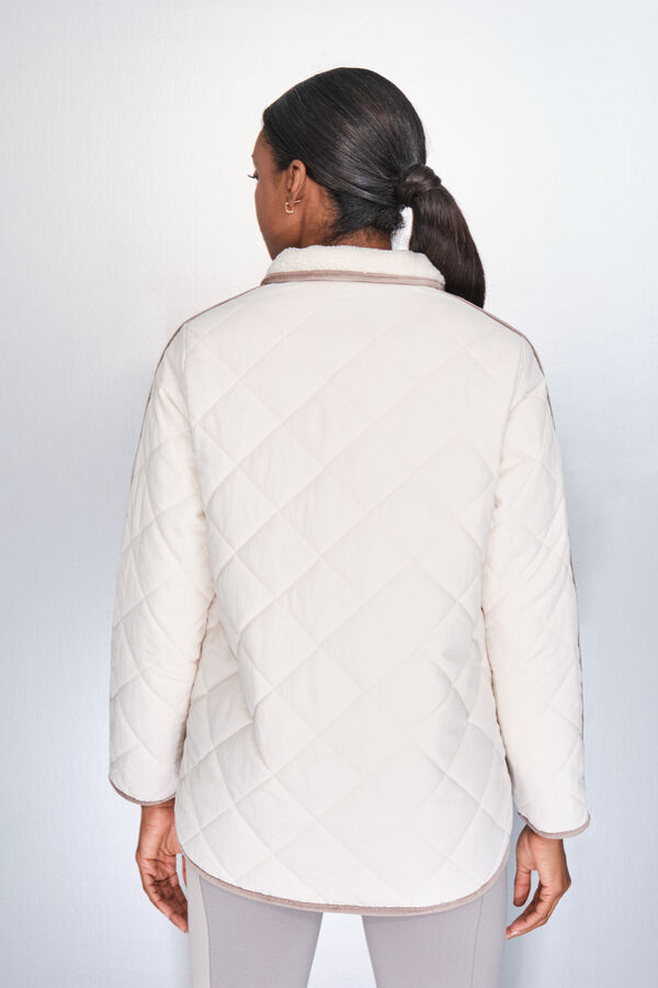Dash and Stars Chamarra acolchada de rombos beige beige