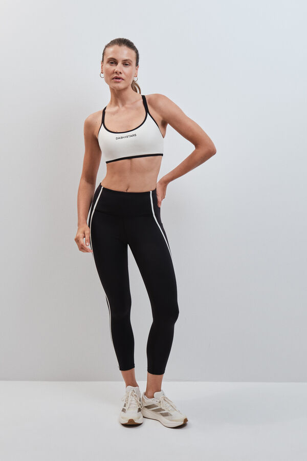 Dash and Stars Legging crop 4D STRETCH negro negro