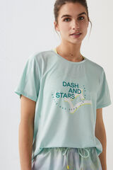 Dash and Stars Playera tejido técnico logo azul verde