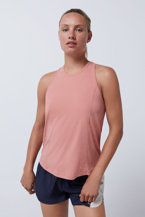 Dash and Stars Camiseta halter rosa rojo