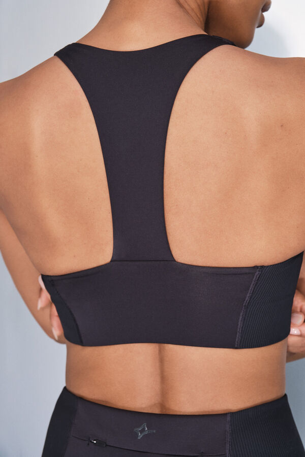 Dash and Stars Brasier deportivo negro elástico 4D negro