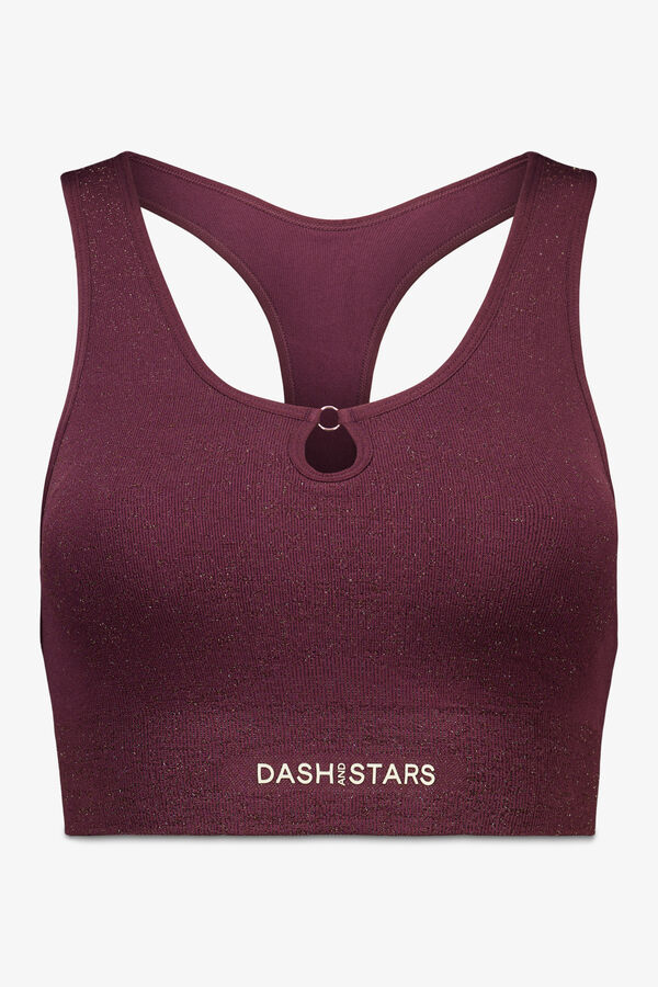 Dash and Stars Brasier deportivo morado SEAMLESS COMFORT burdeos