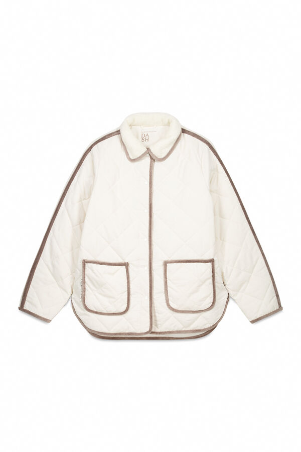 Dash and Stars Chamarra acolchada de rombos beige beige