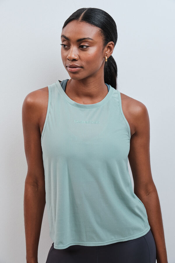 Dash and Stars Playera halter semitransparente verde verde
