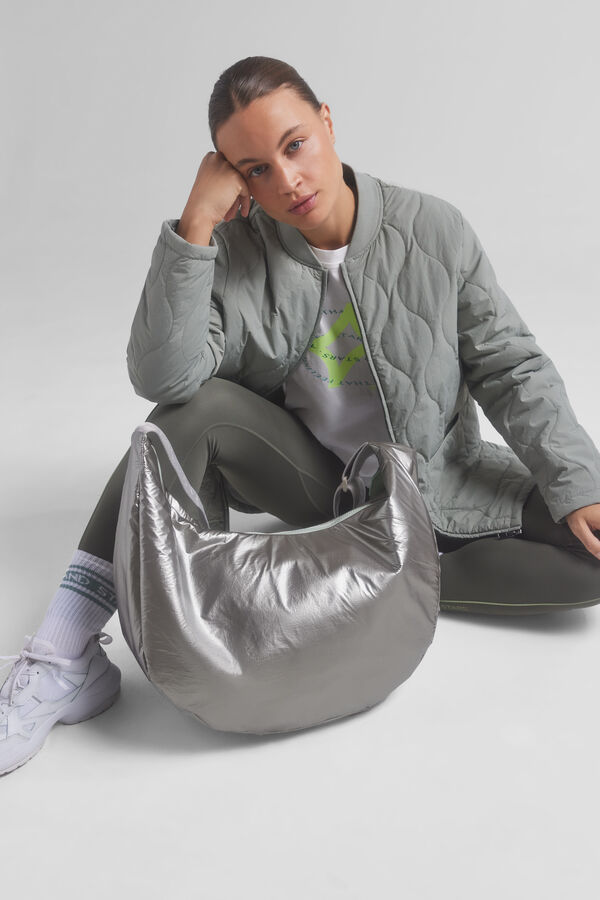 Dash and Stars Bolsa grande t&eacute;cnica suave plateada estampado