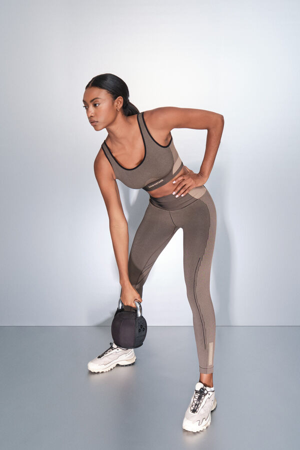 Dash and Stars Brasier deportivo marrón SIN COSTURAS FIT marrón