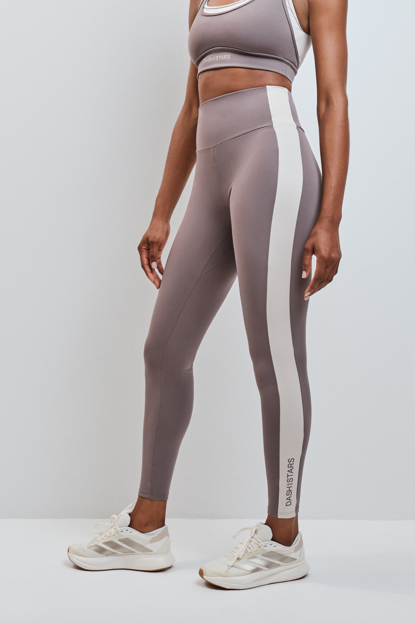 Dash and Stars Leggings largos 4D STRETCH contraste marr&oacute;n