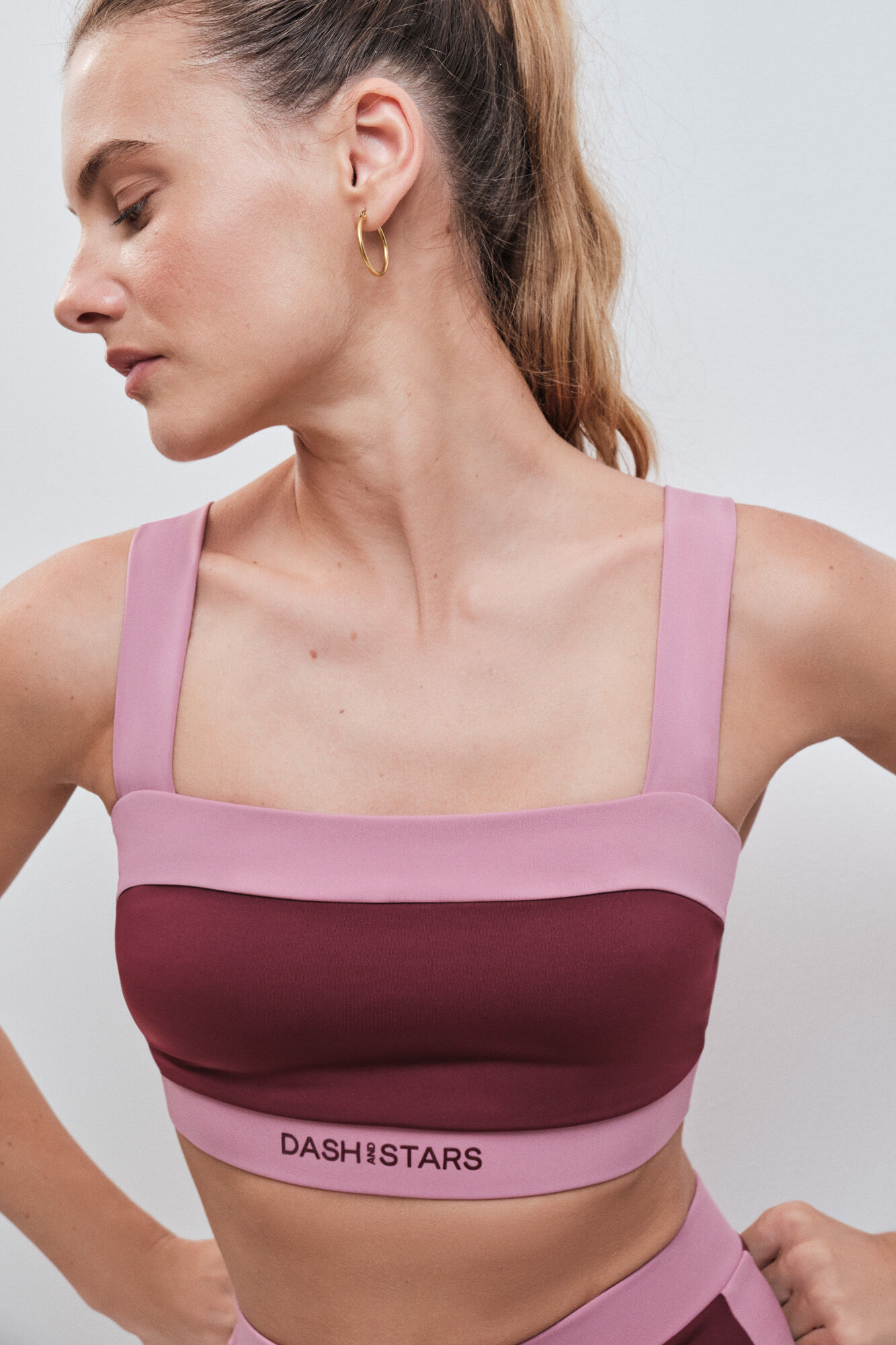 Dash and Stars Brasier deportivo bandeau 4D Stretch burgundy