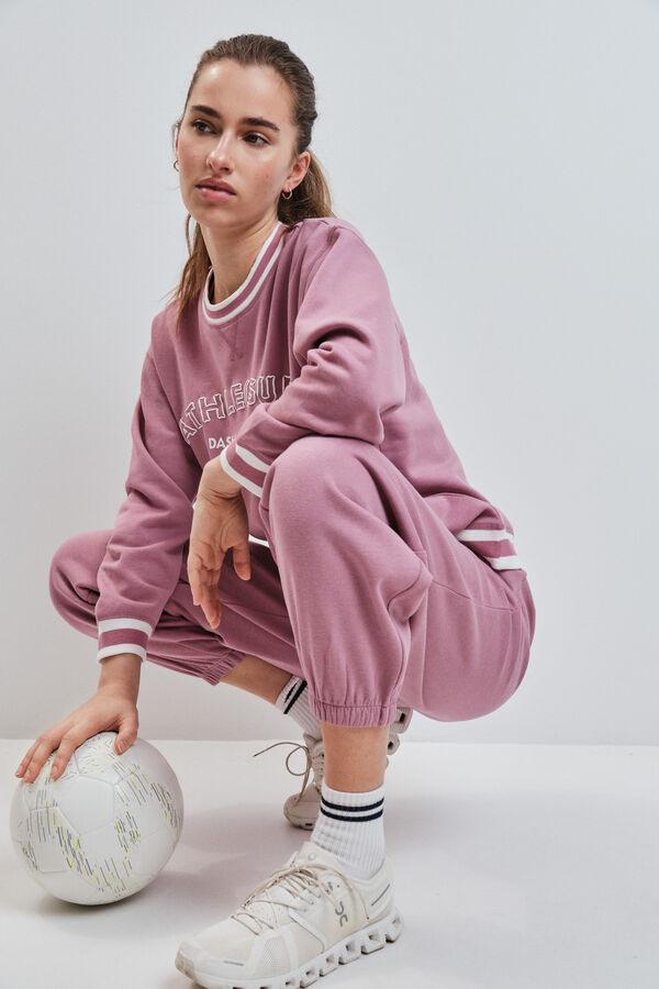 Dash and Stars Pantal&oacute;n recto de felpa rosa rosa