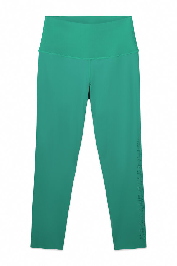 Dash and Stars Leggings crop COMPRESSIVE verde logo verde