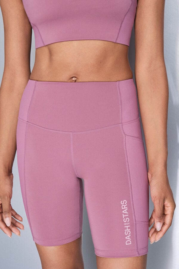Dash and Stars Pantalón legging de ciclismo rosas 4D STRETCH rosa