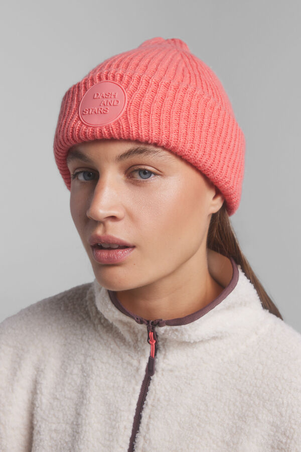 Dash and Stars Gorro tricot logo coral rojo