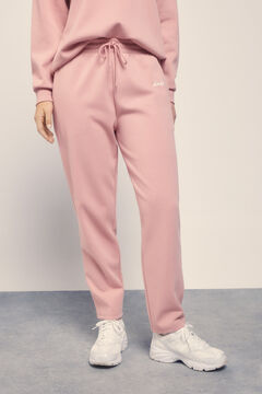 Dash and Stars Pantalón recto felpa piqué rosa rosa