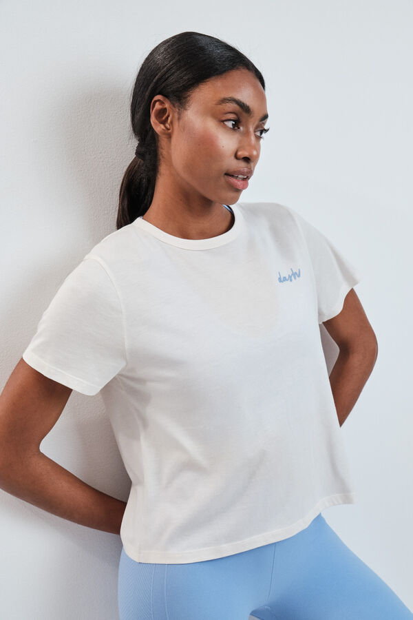 Dash and Stars Playera manga corta extra suave blanca blanco