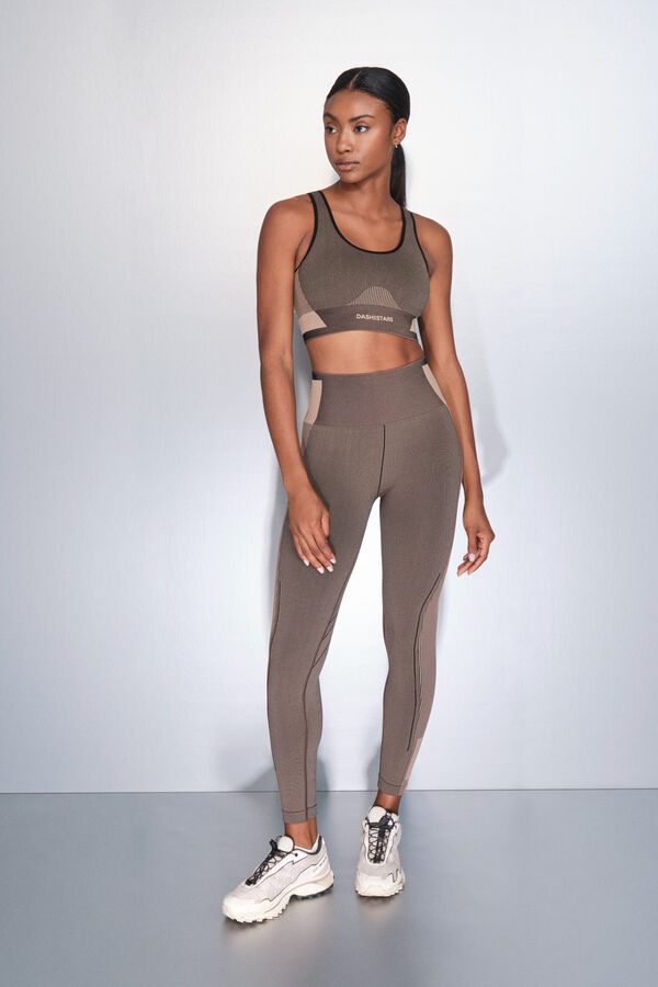 Dash and Stars Brasier deportivo marrón SIN COSTURAS FIT marrón