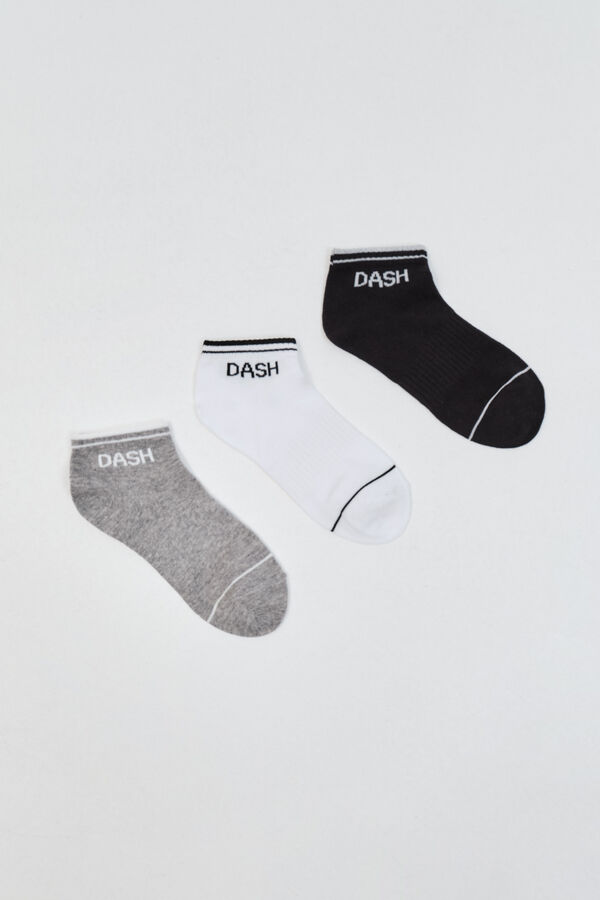 Dash and Stars Pack 3 calcetines cortos de algod&oacute;n blanco