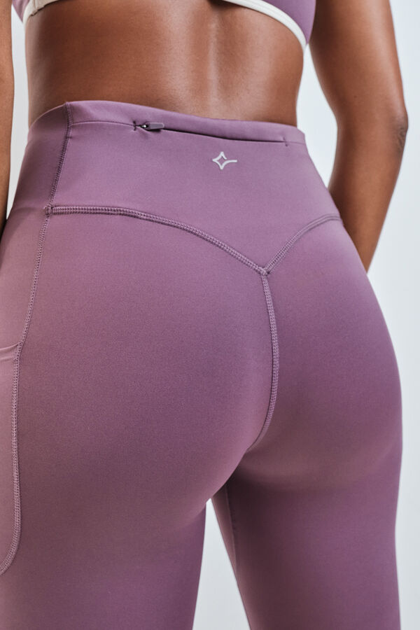 Dash and Stars Leggings largos 4D STRETCH granate morado/lila
