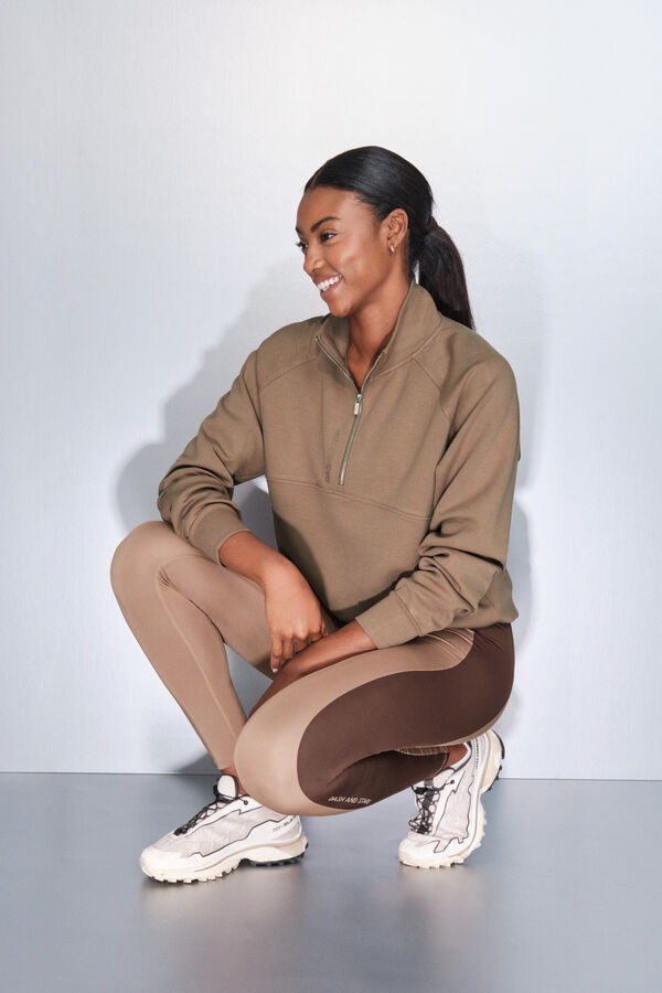 Dash and Stars Pantalón legging con bloques de color 4D STRETCH café