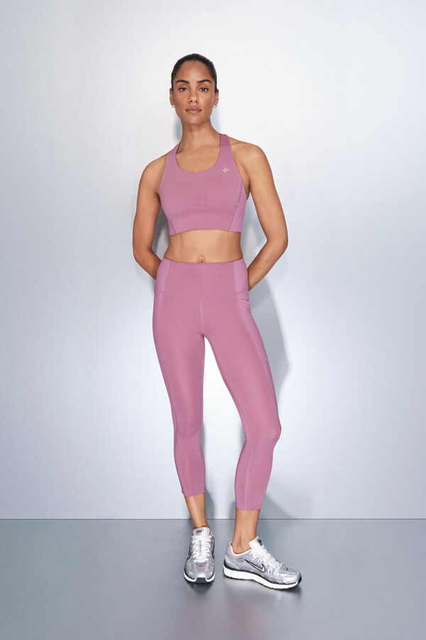 Dash and Stars Pantal&oacute;n legging cortos rosas el&aacute;sticos 4D rosa