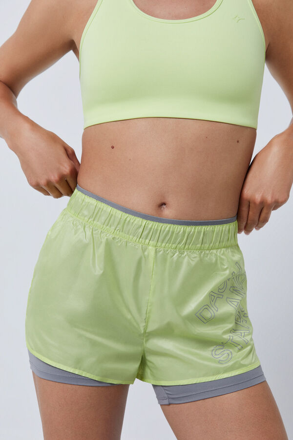 Dash and Stars Short ultraligero malla interior lima verde