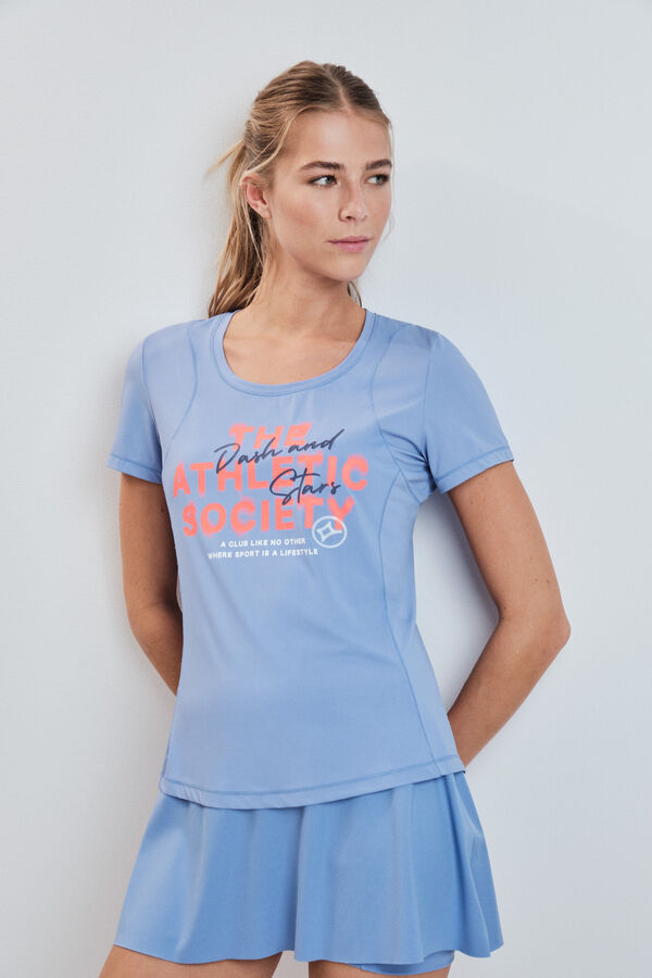 Dash and Stars Playera manga corta estampado azul azul