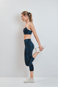 Dash and Stars Leggings capri estampados 4D STRETCH verdes